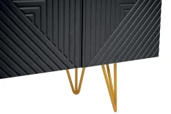 Cheap Miliboo Mueble TV de diseño en negro y metal dorado 140 cm OZEN