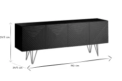 Cheap Miliboo Mueble TV de diseño en negro y metal dorado 140 cm OZEN