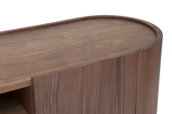 Cheap Miliboo Mueble TV de diseño en nogal oscuro y metal negro con almacenaje 180 cm SKYE