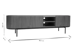 Cheap Miliboo Mueble TV de diseño en nogal oscuro y metal negro con almacenaje 180 cm SKYE