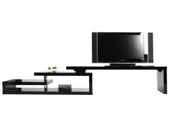 Discount Miliboo Mueble TV de diseño lacado negro giratorio MAX V2