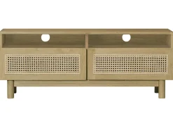 Hot Miliboo Mueble TV de madera clara y caña de ratán 120 cm GALINA