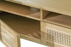 Hot Miliboo Mueble TV de madera clara y caña de ratán 120 cm GALINA