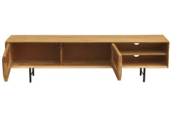 Clearance Miliboo Mueble TV de madera clara de mango macizo con grabado 160 cm AGRA