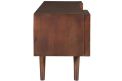 Sale Miliboo Mueble TV de madera maciza de mango oscuro con puertas correderas 140 cm ALBA