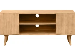 Discount Miliboo Mueble TV de madera maciza de mango 135 cm RUBIA