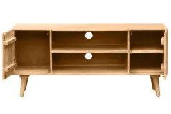 Discount Miliboo Mueble TV de madera maciza de mango 135 cm RUBIA