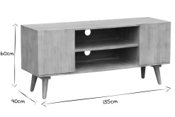 Discount Miliboo Mueble TV de madera maciza de mango 135 cm RUBIA