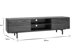 New Miliboo Mueble TV de nogal con almacenaje 180 cm SUVA