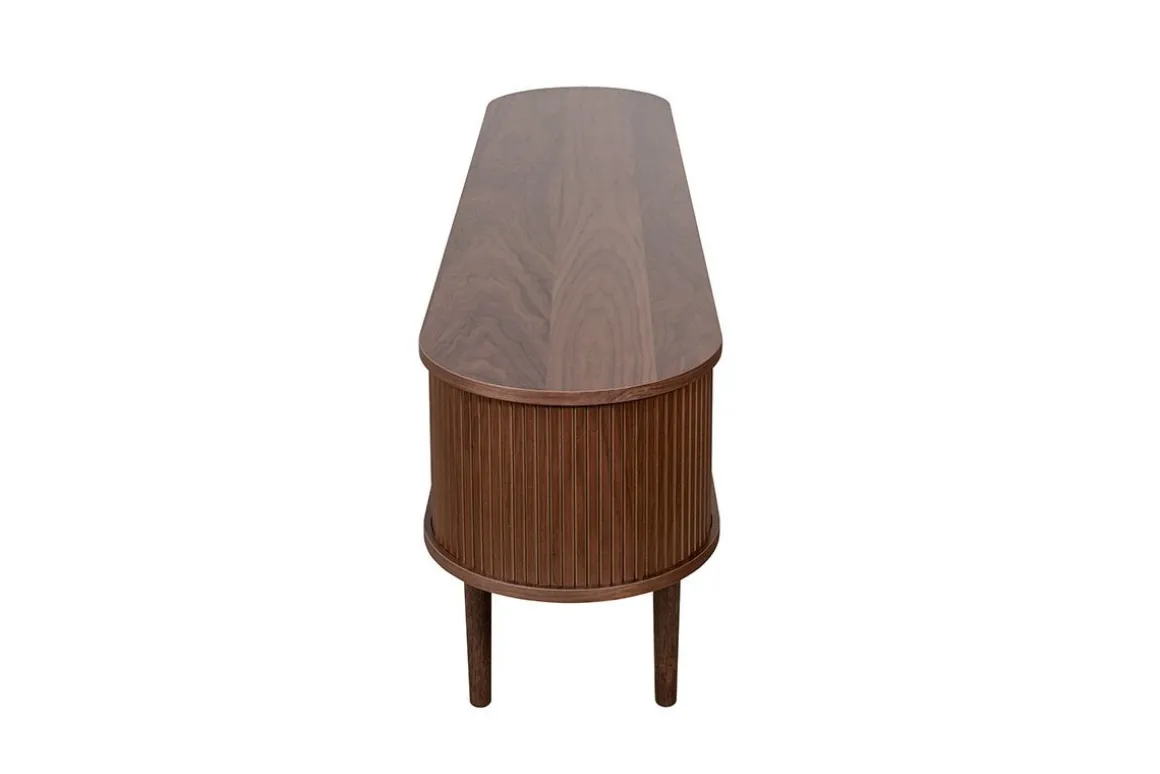 Sale Miliboo Mueble TV de nogal oscuro con almacenaje y 2 puertas correderas 180 cm EPIC
