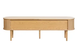 Fashion Miliboo Mueble TV de roble claro con almacenaje y 2 puertas correderas 180 cm EPIC