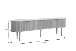 Fashion Miliboo Mueble TV de roble claro con almacenaje y 2 puertas correderas 180 cm EPIC