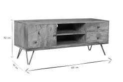 Shop Miliboo Mueble TV en mango y metal LINIUM
