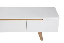 Hot Miliboo Mueble TV escandinavo blanco brillante y fresno 180cm MELKA