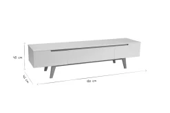 Hot Miliboo Mueble TV escandinavo blanco brillante y fresno 180cm MELKA