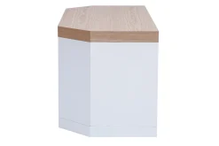 Best Sale Miliboo Mueble TV esquinero de contrachapado de madera de fresno y blanco MAX