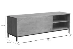 Sale Miliboo Mueble TV industrial mango y metal YPSTER