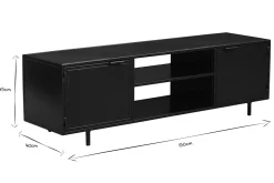 Cheap Miliboo Mueble TV industrial negro con 2 puertas 150 KARL