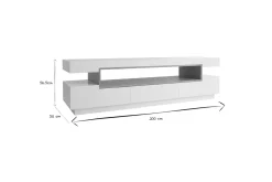 Fashion Miliboo Mueble TV lacado blanco LIVO