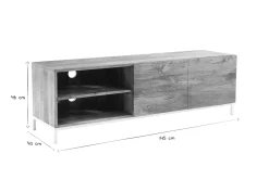 Sale Miliboo Mueble TV mago y metal blanco 145cm BOHO