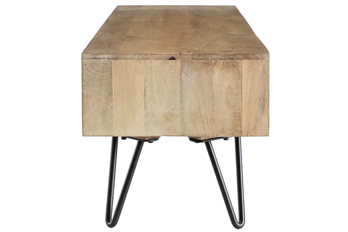 Sale Miliboo Mueble TV moderno mango patas horquilla metal VIBES