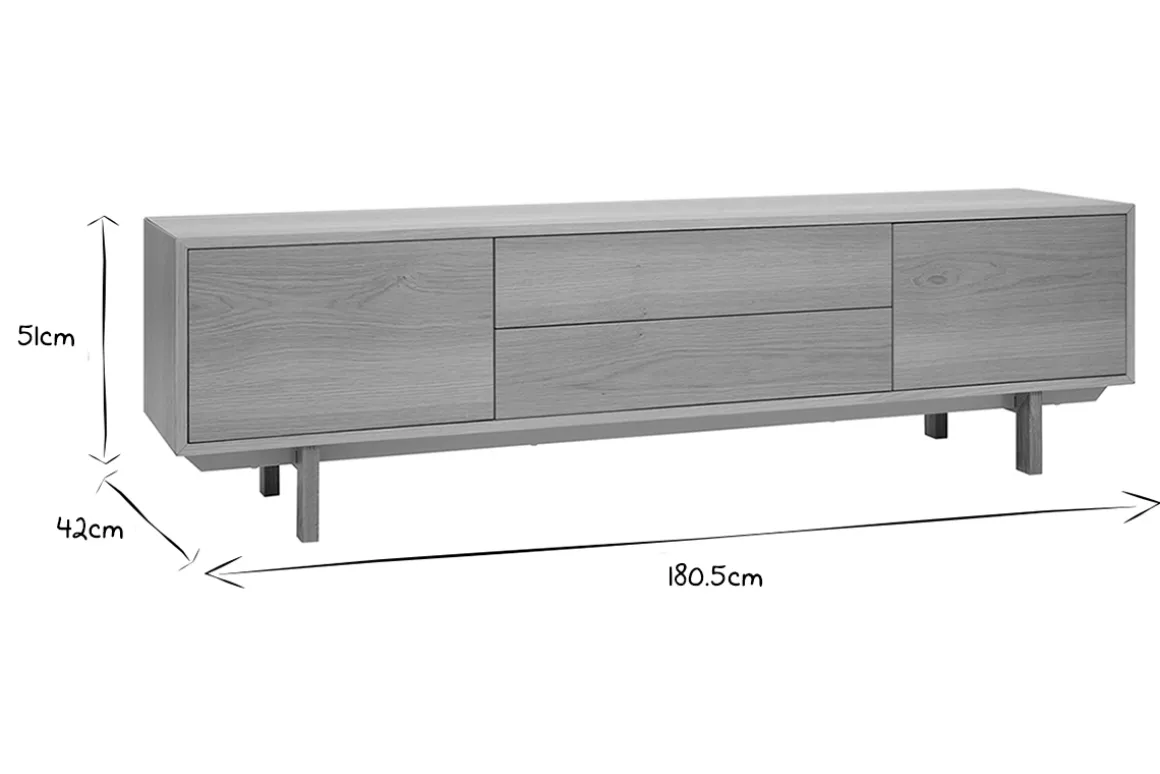 Cheap Miliboo Mueble TV nórdico de madera clara 180 cm SID
