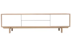 New Miliboo Mueble TV nórdico madera y blanco 180cm SID