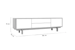 New Miliboo Mueble TV nórdico madera y blanco 180cm SID