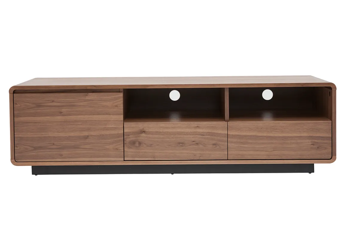 Fashion Miliboo Mueble TV vintage con acabado de nogal 160 cm JAKO