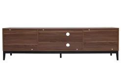 Shop Miliboo Mueble TV vintage con acabado de madera de nogal oscuro y metal negro con almacenaje 180 cm SARTO