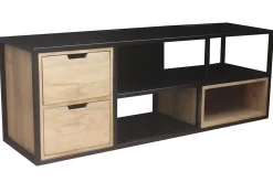Outlet Miliboo Muuble TV en mango y metal negro JAIPUR