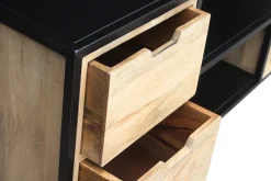 Outlet Miliboo Muuble TV en mango y metal negro JAIPUR