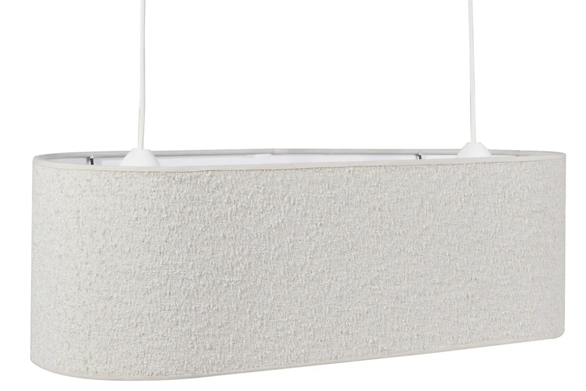 Best Sale Miliboo Pantalla para lámpara de techo doble de borreguillo color crudo 62 cm TESSA
