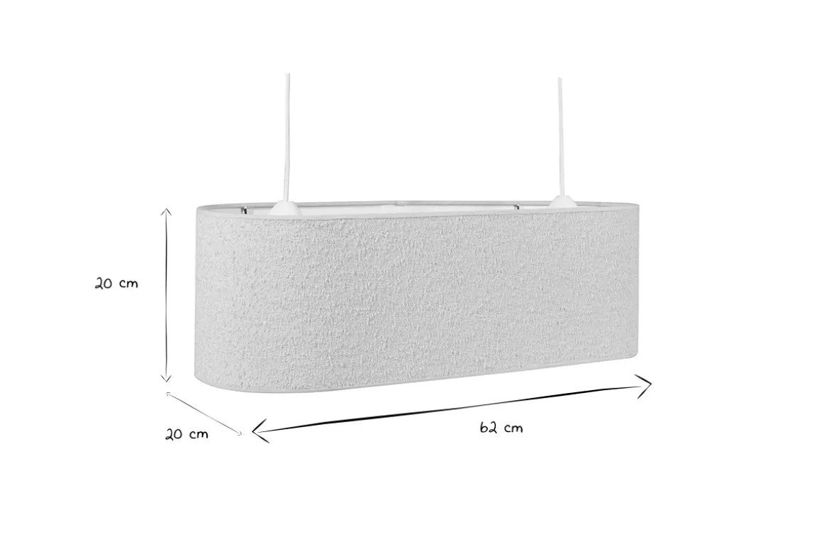 Best Sale Miliboo Pantalla para lámpara de techo doble de borreguillo color crudo 62 cm TESSA
