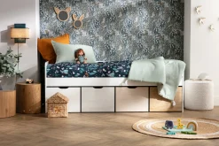 Discount Miliboo Puf de diseño tejido efecto lana rizada colo crudo MERIBEL