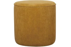 Online Miliboo Puf redondo de pana amarilla 40 cm diám. LOUIS