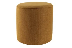 Online Miliboo Puf redondo de tela amarillo comino 40 cm diám. COQ