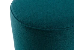 Online Miliboo Puf redondo de tela azul pavo 40 cm diám. COQ