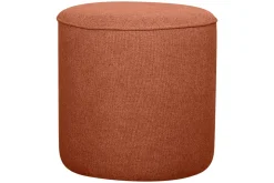 Sale Miliboo Puf redondo de tela color ladrillo 40 cm diám. COQ