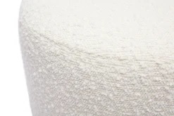Cheap Miliboo Puf redondo de tela efecto lana bouclée blanco roto y metal dorado D40 cm AMAYA