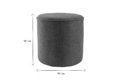 Cheap Miliboo Puf redondo de tela gris antracita 40 cm diám. COQ