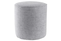 Discount Miliboo Puf redondo de tela gris claro 40 cm diám. COQ