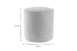 Discount Miliboo Puf redondo de tela gris claro 40 cm diám. COQ