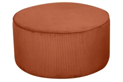 Fashion Miliboo Puf redondo de terciopelo acanalado color tierra quemada 70 cm diám. LOUIS