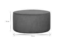 Fashion Miliboo Puf redondo de terciopelo acanalado color tierra quemada 70 cm diám. LOUIS