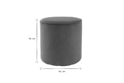 Fashion Miliboo Puf redondo de terciopelo acanalado color tierra quemada 40 cm diám. LOUIS