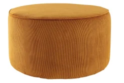 Cheap Miliboo Puf redondo de terciopelo acanalado amarillo 70 cm diám. LOUIS