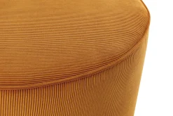 Cheap Miliboo Puf redondo de terciopelo acanalado amarillo 70 cm diám. LOUIS