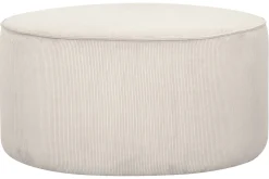 Best Sale Miliboo Puf redondo de terciopelo acanalado color crudo 70 cm diám. LOUIS
