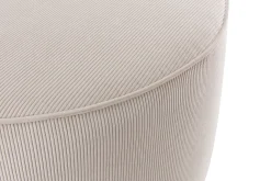 Best Sale Miliboo Puf redondo de terciopelo acanalado color crudo 70 cm diám. LOUIS